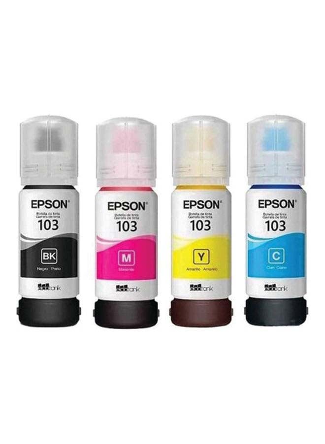 إبسون مجموعة مكونة من 4 زجاجات حبر إبسون 103 باللون الأسود والسماوي والأصفر والأرجواني - Image 2