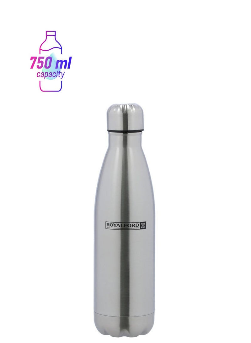 Royalford Double Wall Stainless Steel Water Bottle Silver 750ml  - Image 1