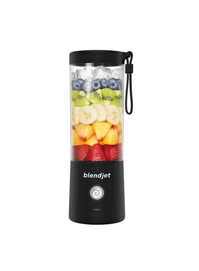 blendjet V2 Portable Blender | World's Most Powerful 16Oz @22,000 RPM, 6 Stainless Steel Blades, Ice Crasher, USB-C Charging, Leak Proof, Self Cleaning, Safety Features, BPA Free - Black