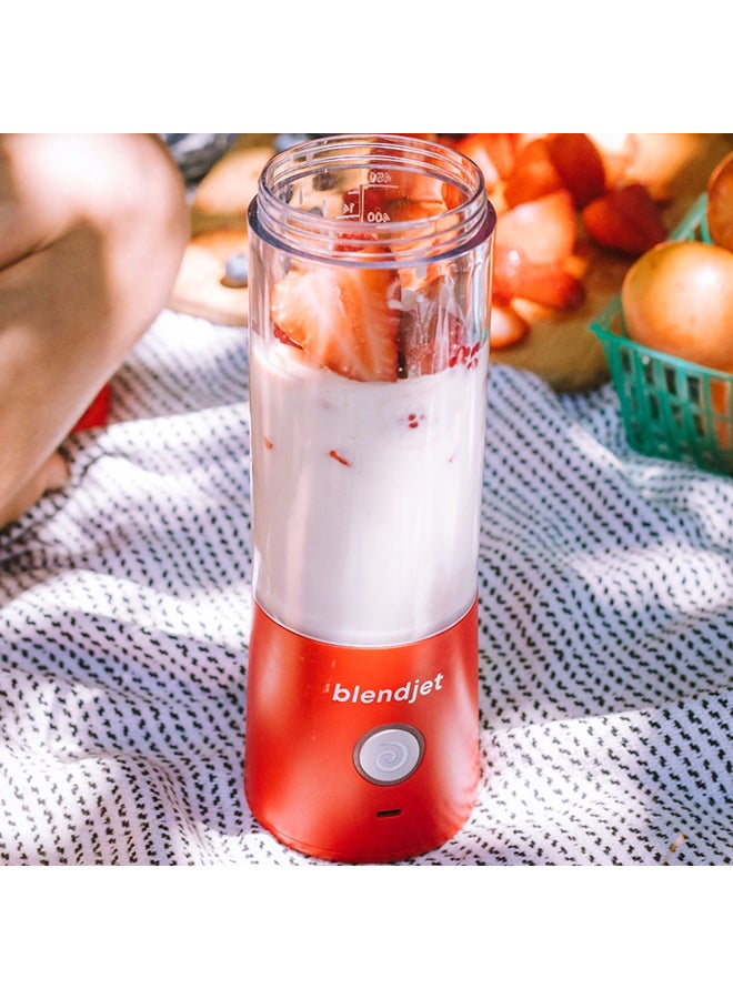 blendjet - V2 Portable Blender Smoothie Maker, Personal Blender, Fruit Blender, Leak Proof Juicer, BPA-Free 475ml 200W Sports Bottle, USB-C Rechargeable, Ice Crusher With Stainless Steel Blades 475 ml 200 W BJ-V2X-Red Red - Image 1