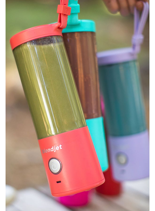 blendjet - V2 Portable Blender Smoothie Maker, Personal Blender, Fruit Blender, Leak Proof Juicer, BPA-Free 475ml 200W Sports Bottle, USB-C Rechargeable, Ice Crusher With Stainless Steel Blades 475 ml 200 W 2 Coral Orange - Image 1