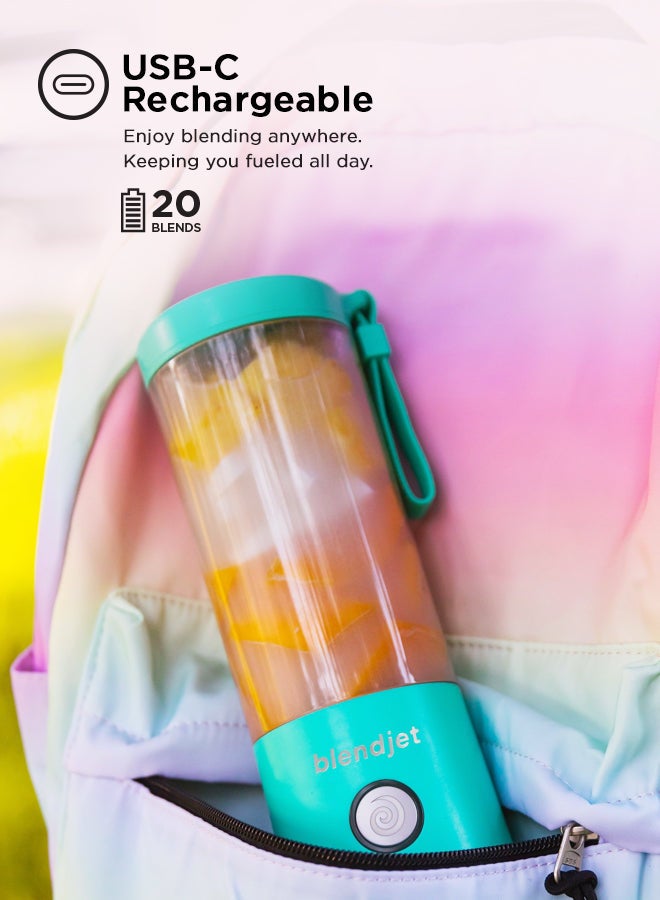 blendjet - V2 Portable Blender Smoothie Maker, Personal Blender, Fruit Blender, Leak Proof Juicer, BPA-Free 475ml 200W Sports Bottle, USB-C Rechargeable, Ice Crusher with Stainless Steel Blades 475 ml 200 W 2-MINT Mint Blue - Image 1
