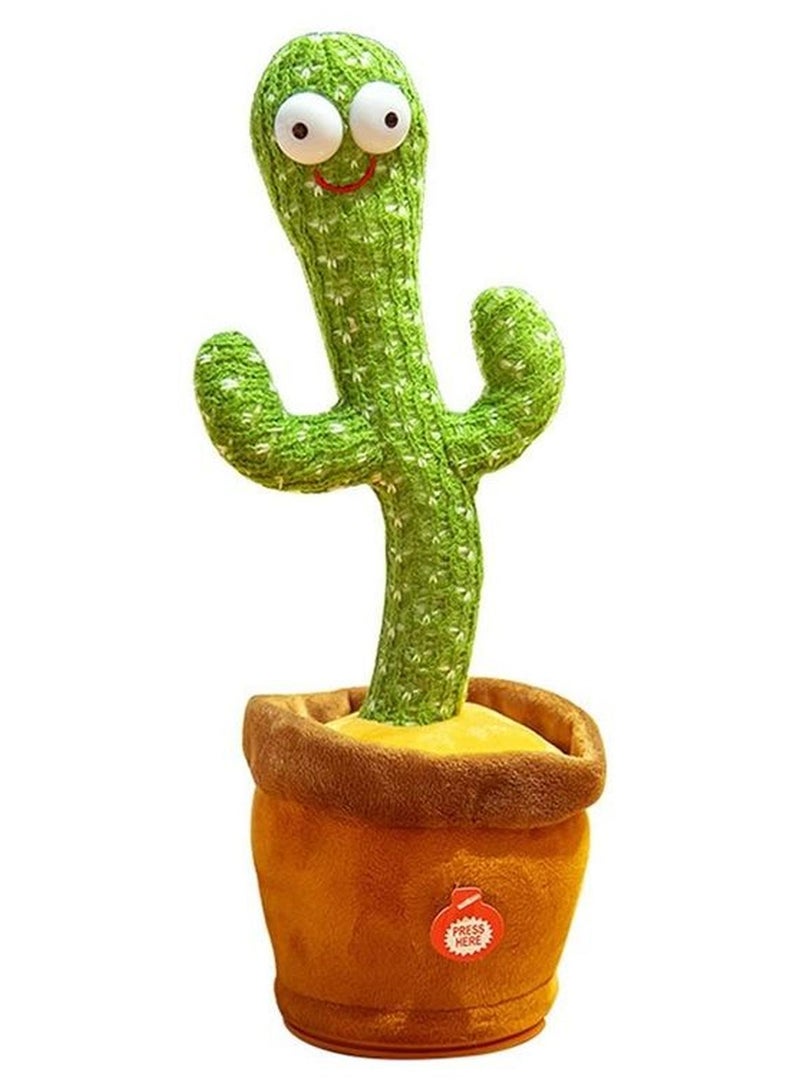 شو وو دمية كهربائية محشوة على شكل نبات الصبار الراقص مع موسيقى وعيون لطيفة كبيرة - Image 1