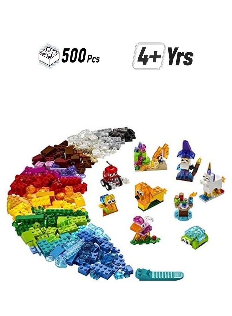 LEGO 11013 500-Piece Classic Creative Transparent Bricks Building Toy 500 4+ Years - Image 1