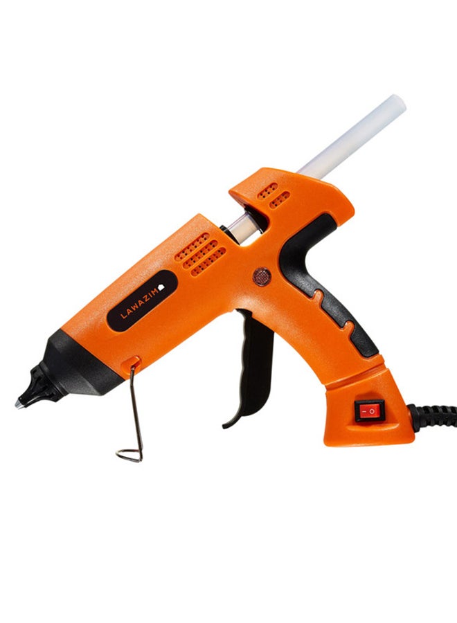LAWAZIM Professional Glue Gun with Copper Nozzle and LED On/Off Switch -60 Watts Hot Melt Adhesive Applicator for Crafting DIY and Home Repairs | Electric Hot glue gun for Home improvements Orange/Black  - Image 1