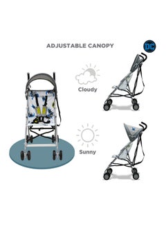Warner Bros Batman Lightweight Buggy Stroller | 3 - 36 Months, Rear Breaks, Shoulder Strap - Grey  - Image 2