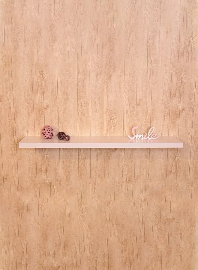 Pan Home - Floating Wall Shelf |White|Wall Mounted, Easy Assembly |120 x 23.5 x 3.8 White 120 x 23.5 x 3.8cm - Image 1