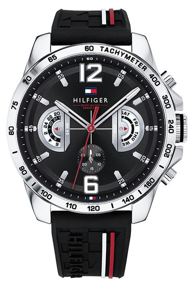 تومي هيلفيغر ساعة يد ديكر بقرص باللون الأسود - طراز 1791473 للرجال - Image 1