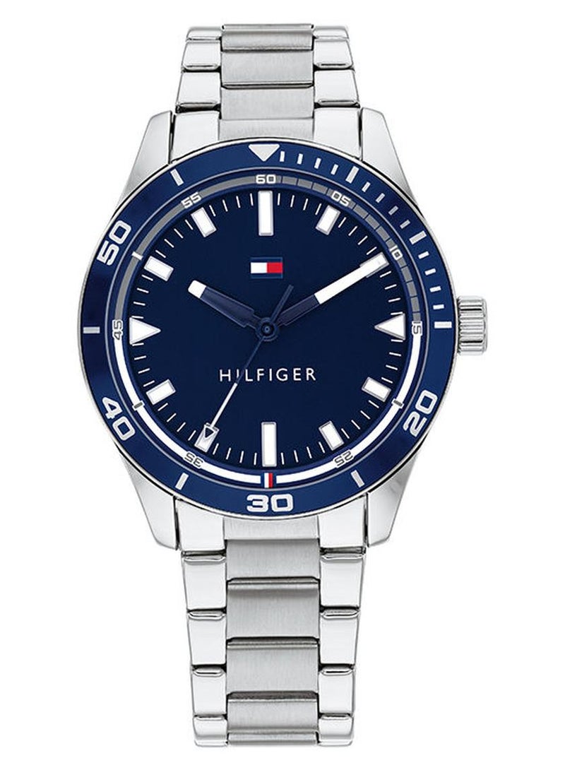 تومي هيلفيغر ساعة يد مينا إيسينشالز بمينا كحلي طراز 1791817 للرجال - Image 1