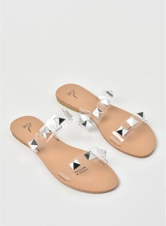 Embellished Double Strap Flat Sandals Silver/Clear - pnsku/N48024213V/45/_/1734590069/1c4c794c-0103-443c-975e-9f936dd4f7df