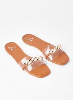 Stylish Party Wear Flat Sandals Clear/Gold - pnsku/N48025220V/45/_/1734590042/55da213e-7414-4a43-8e7e-8c1cdd0b2e51