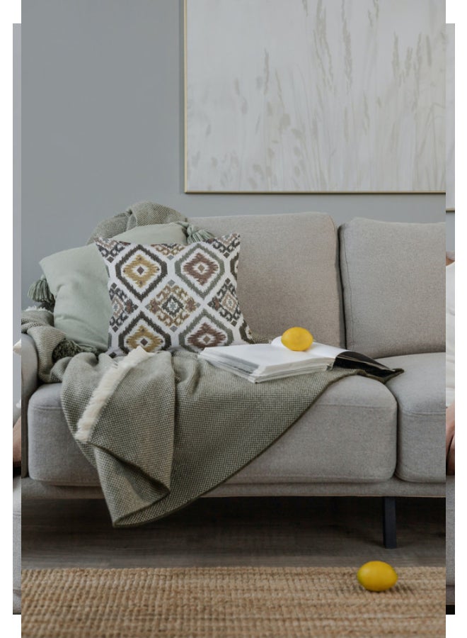 AL-HRAER - Colour Graphic Cushion Cover Beige/Grey 45x45cm - Image 1