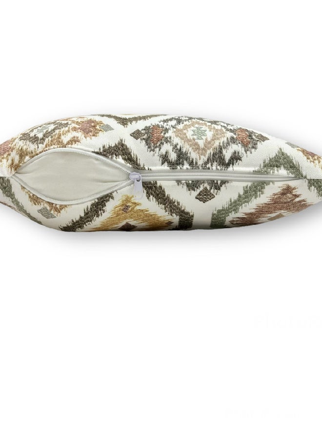 AL-HRAER - Colour Graphic Cushion Cover Beige/Grey 45x45cm - Image 1