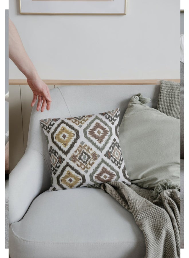 AL-HRAER - Colour Graphic Cushion Cover Beige/Grey 45x45cm - Image 1