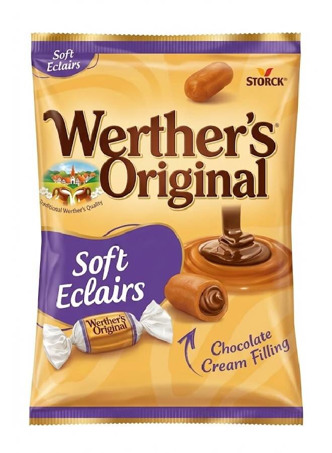 Werthers Soft Eclairs Cream Toffees With Chocolate Filling 100grams - Image 1