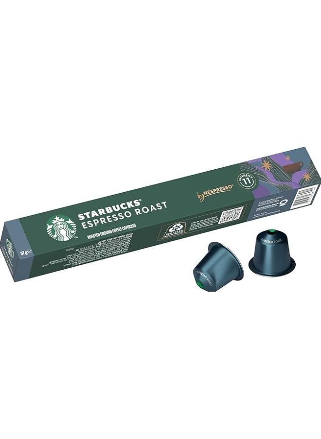 Starbucks - Espresso Roast By Nespresso Dark Roast Coffee 10 Capsules 57grams - Image 1