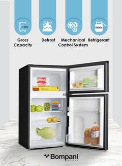 Bompani Top Mount Double Door Refrigerator - Defrost Fridge Freezer With Smart Sensor & Humidity Control With 1 Year Full & 5 Year Compressor Warranty 282 W BR100SS Dark Stainless Steel  - Image 2