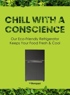 Bompani Top Mount Double Door Refrigerator - Defrost Fridge Freezer With Smart Sensor & Humidity Control With 1 Year Full & 5 Year Compressor Warranty 282 W BR100SS Dark Stainless Steel  - Image 3