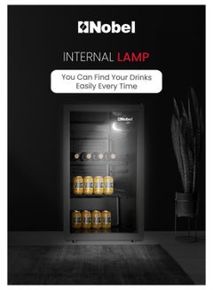 Nobel Bottle Chiller With Metal Shelf And Glass Door 132 L 220 W NBC140RH Black  - Image 5