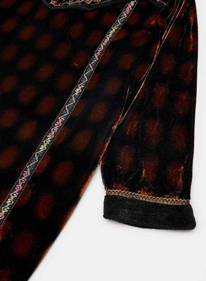 SIVVI for HANIYA Floral Embroidery Applique Jalabiya Black - Image 4