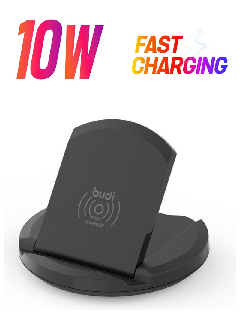 بودي شاحن لا سلكي لون أسود من بيسوس متوافق مع الآيفون 8 / X والجالكسي وجميع الأجهزة التي تدعم الشحن اللاسلكي أسود - Image 1