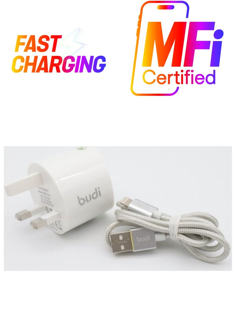 budi Home Charger With Cable White - Image 1