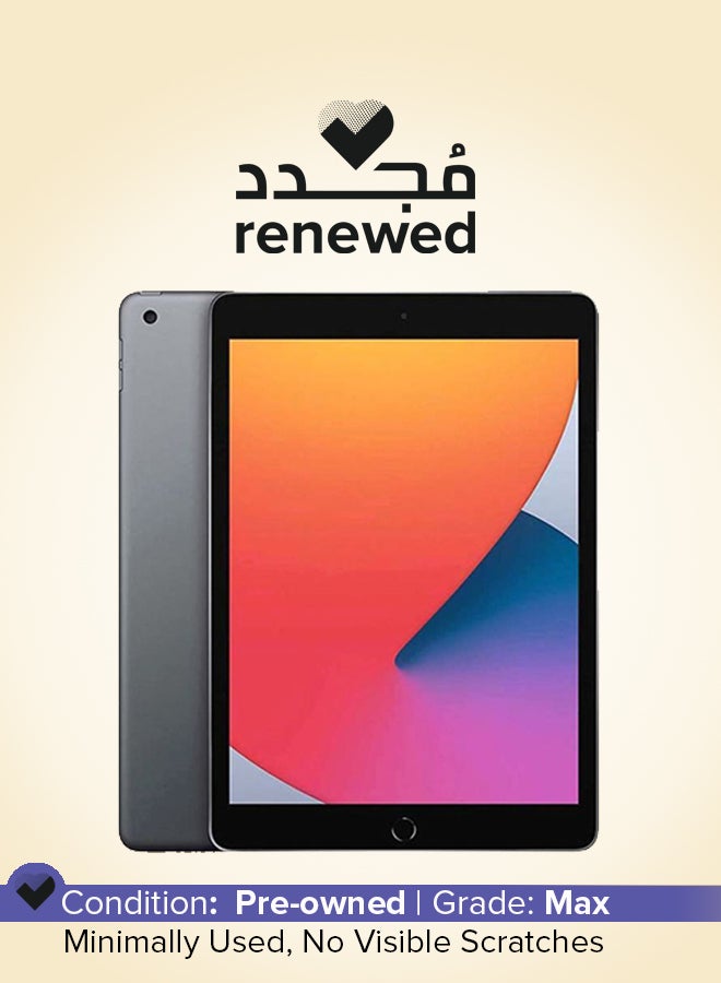 Apple Renewed - iPad - 2020 (8th Generation) 10.2inch 32GB WiFi 4G LTE Space Gray With Facetime - Middle East Specs - Image 1