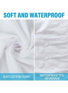 Hotel Linen Klub 100% Waterproof Mattress Protector - Cotton Terry White, Ultra Soft Fitted Bed Protector Cotton White 200x200cm  - Image 2