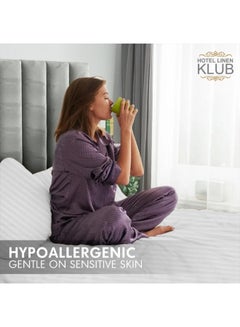 Hotel Linen Klub 2-Piece Single Bed Sheet Set – 100% Cotton Sateen Stripe Patterned – Size: 160x220cm + 1 Pillowcase 50x75 cm – Ultra-Soft, Luxury Hotel Collection Cotton White 160x220cm  - Image 4