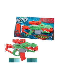 Nerf Dinosquad Rex-Rampage Motorized Dart Blaster, 10-Dart Clip, 20 Official Nerf Darts, 10-Dart Storage- T-Rex Dinosaur Design 3.187x28x14inch