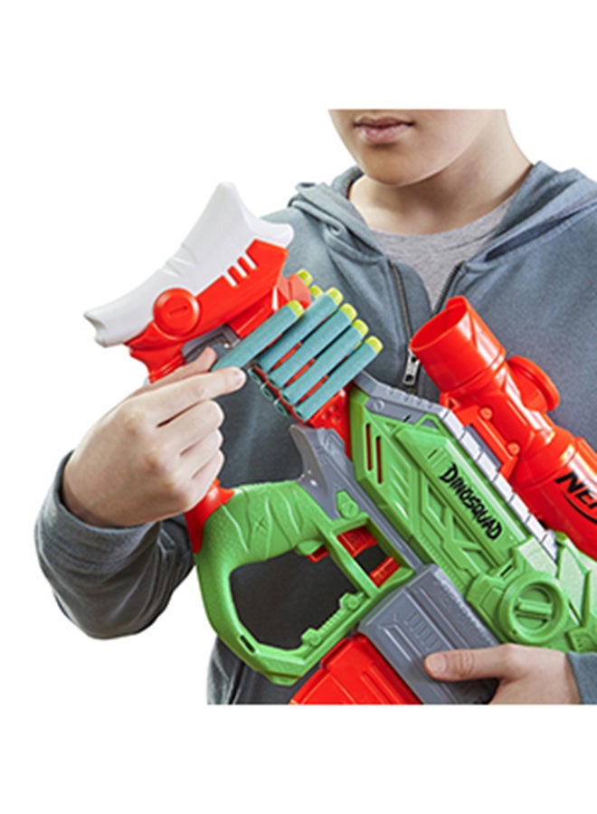 NERF - Nerf Dinosquad Rex-Rampage Motorized Dart Blaster, 10-Dart Clip, 20 Official Nerf Darts, 10-Dart Storage- T-Rex Dinosaur Design 3.187x28x14inch - Image 1