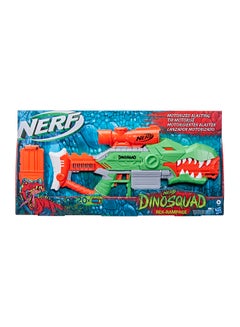 NERF Nerf Dinosquad Rex-Rampage Motorized Dart Blaster, 10-Dart Clip, 20 Official Nerf Darts, 10-Dart Storage- T-Rex Dinosaur Design 3.187x28x14inch  - Image 2