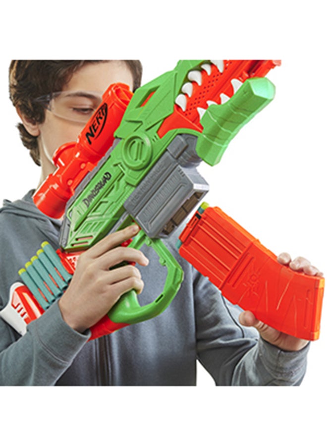 NERF - Nerf Dinosquad Rex-Rampage Motorized Dart Blaster, 10-Dart Clip, 20 Official Nerf Darts, 10-Dart Storage- T-Rex Dinosaur Design 3.187x28x14inch - Image 1