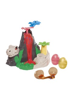 Play-Doh Slime Dino Crew Lava Bones Island Volcano Playset with HydroGlitz Eggs and Mix-ins, Dinosaur Toy for Kids 4 Years and Up, Non-Toxic