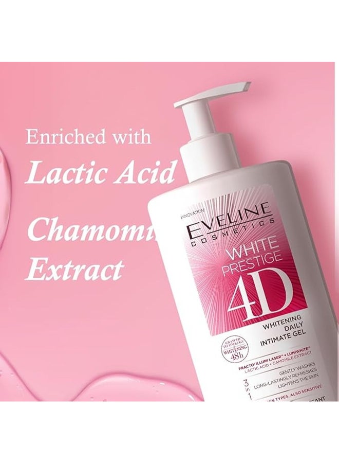 Eveline Eveline Cosmetics White Prestige 4D Whitening Intimate Gel, Infused With Lactic Acid, 250Ml 250ml  - Image 3