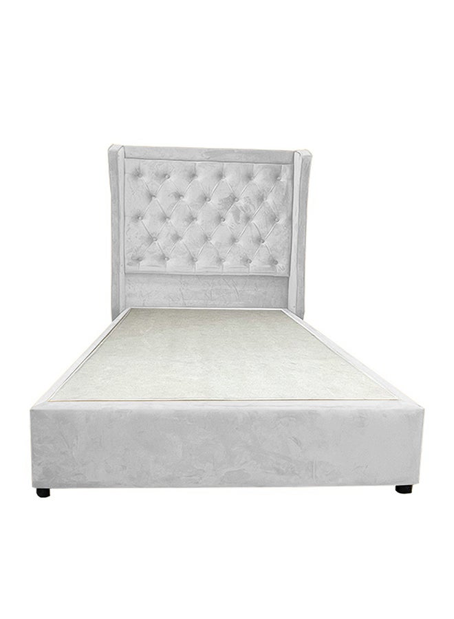 REGAL IN HOUSE Lychee Velvet Bed Frame White 200x90cm  - Image 2