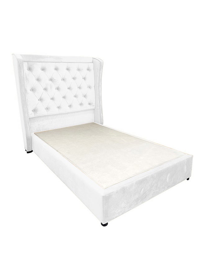 REGAL IN HOUSE Lychee Velvet Bed Frame White 200x90cm  - Image 3