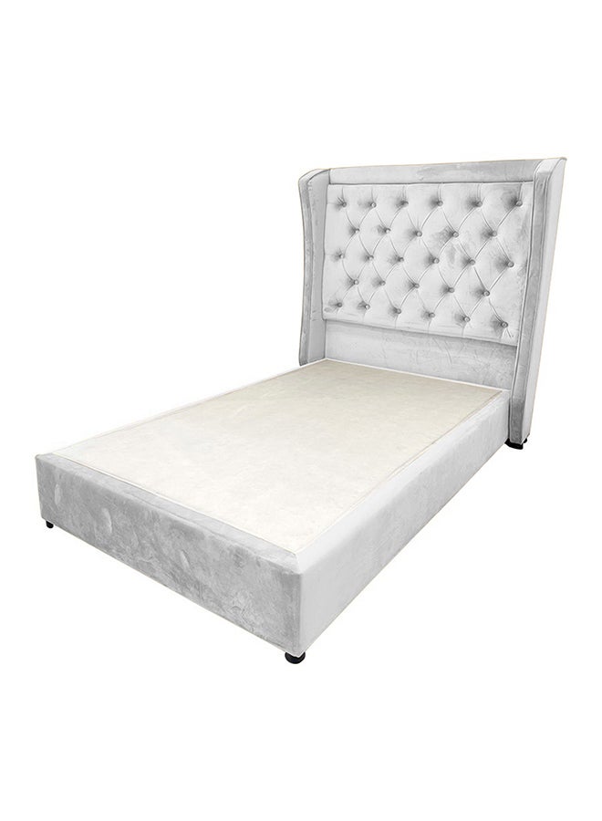 REGAL IN HOUSE Lychee Velvet Bed Frame White 200x140cm  - Image 1
