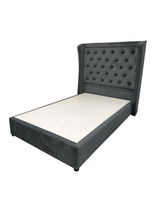 Lychee Velvet Bed Frame Dark Gray 200x90cm - pnsku/N48137918A/45/_/1701688686/f6b7798a-5bcf-4f38-ad03-9271d755ad60