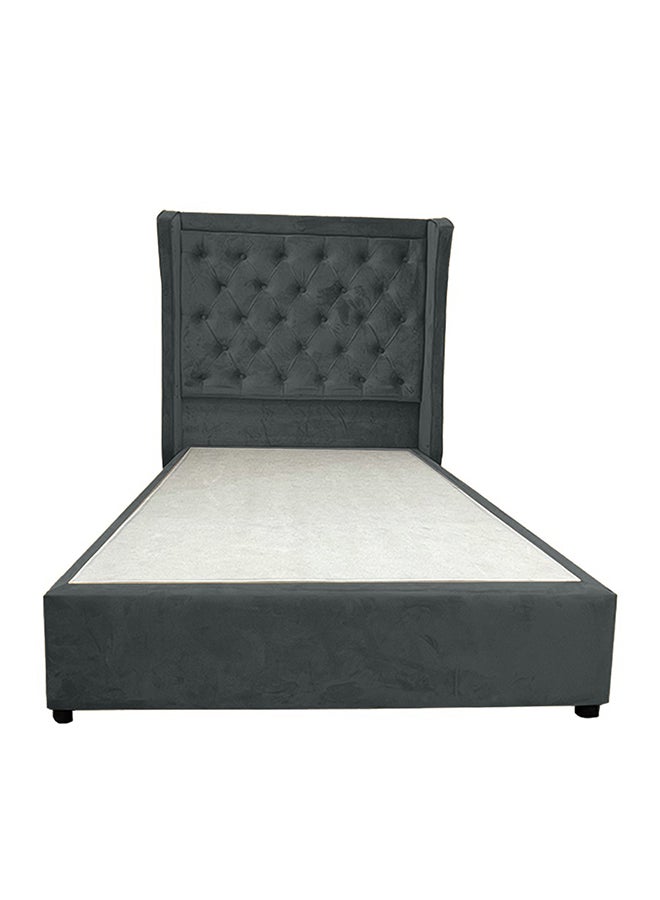 REGAL IN HOUSE Lychee Velvet Bed Frame Dark Gray 200x90cm  - Image 2