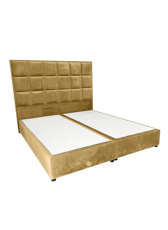 REGAL IN HOUSE Alex Velvet Bed Frame Ivory 200x90cm  - Image 3