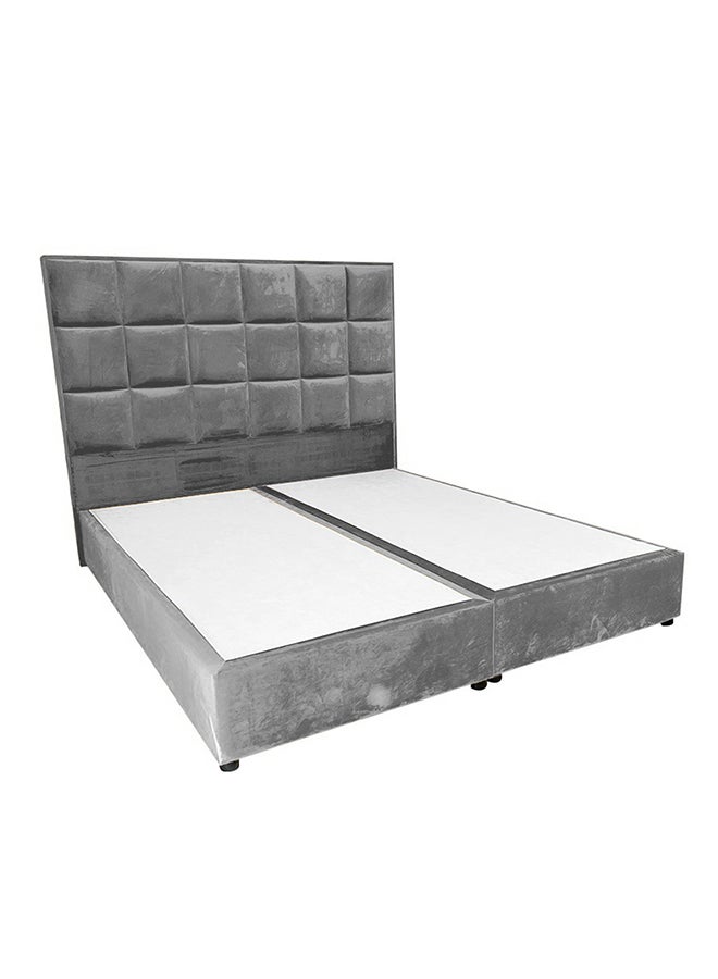 REGAL IN HOUSE Alex Velvet Bed Frame Grey 200x90cm 