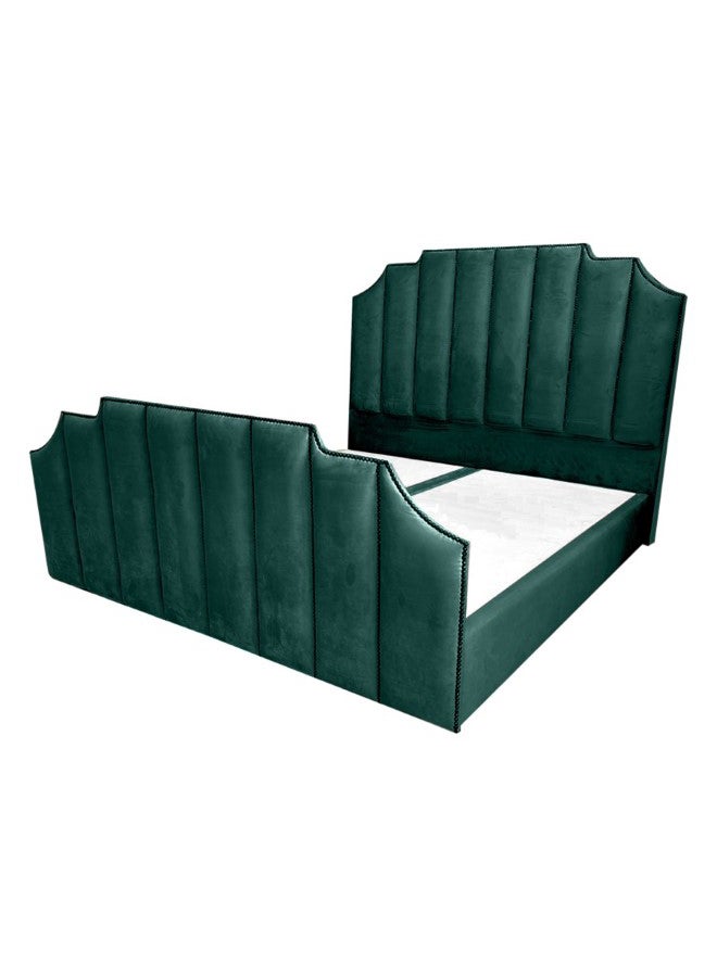 REGAL IN HOUSE Taj Velvet Bed Frame Dark Green 200x150cm  - Image 1