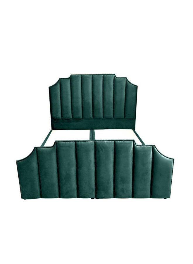 REGAL IN HOUSE Taj Velvet Bed Frame Dark Green 200x150cm  - Image 2
