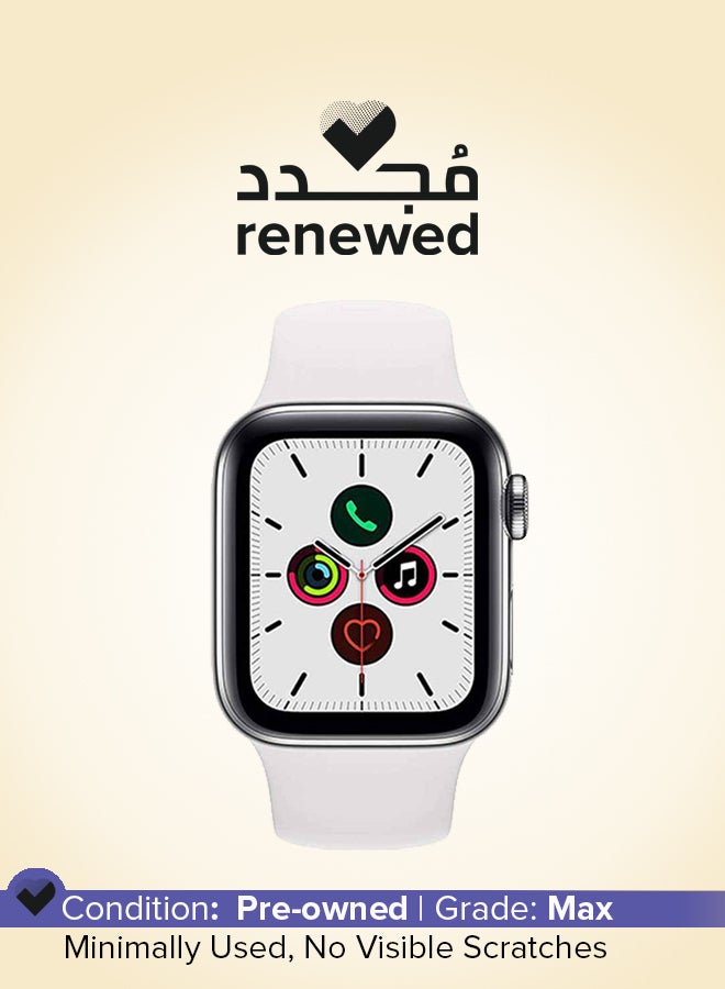 Apple Renewed - Watch Series 5-40mm GPS Silver Aluminium Case With White Sport Band - Image 1