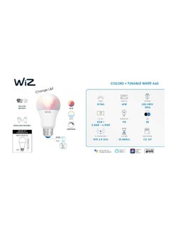 Wiz Smart Wi-Fi Led Bulb A60 E27 16 Million Colors Warm White Neutral White White Dimmable Pre-Set Modes Compatible With Amazon Alexa And Google Assistant 60x111mm White  - Image 2