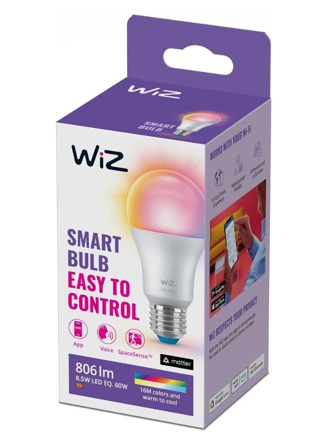 Wiz - Smart Wi-Fi Led Bulb A60 E27 16 Million Colors Warm White Neutral White White Dimmable Pre-Set Modes Compatible With Amazon Alexa And Google Assistant 60x111mm White - Image 1
