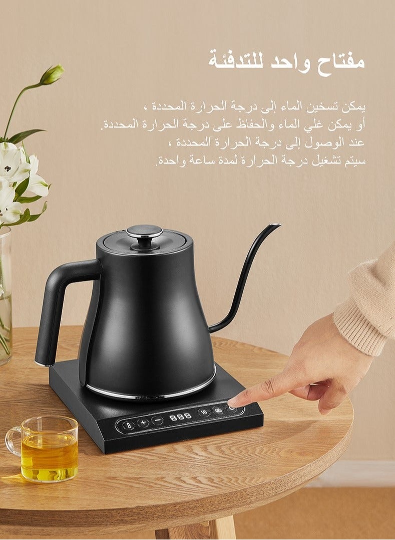 Electric Gooseneck Kettle Pour Over Kettle Coffee Kettle 100% Stainless Steel Inner Lid Bottom Quick Heating 0.8 L 1200 W LPS-1995 Matte Black - pnsku/N48223947A/45/_/1720355811/cbe32bc4-fca2-410e-ad05-f6a6f537e25a