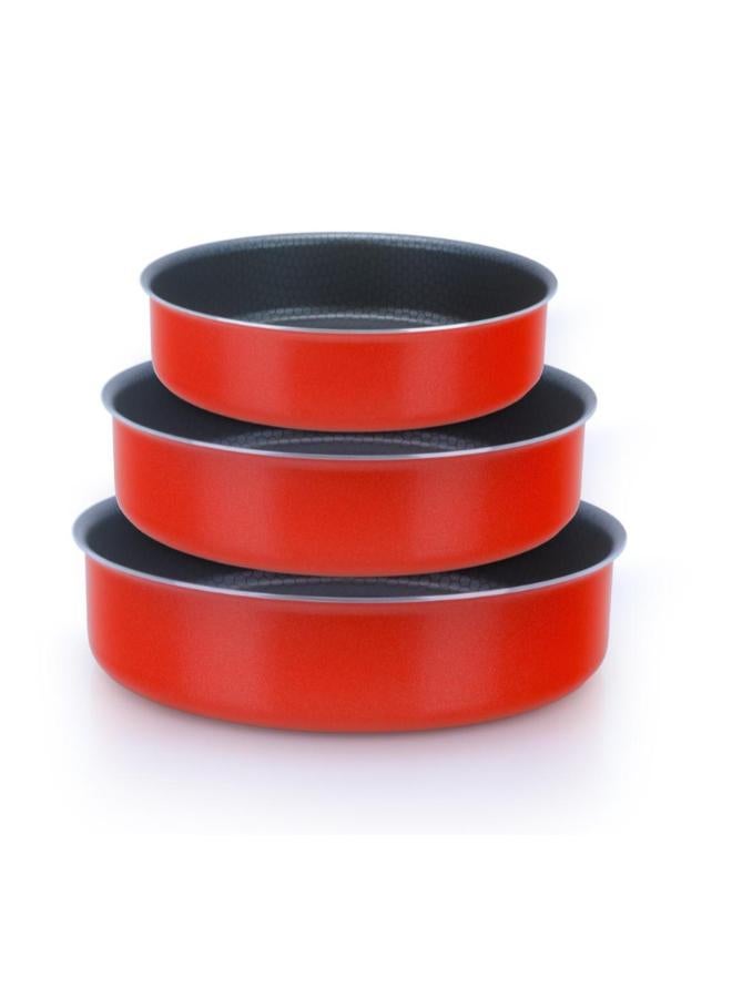 Trueval 3 Piece Oven Tray Set Color Red Red 22/26/30cm - Image 2