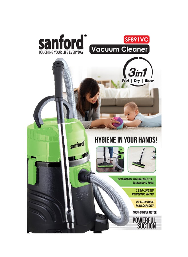 Sanford VACUUM CLEANER 32 L 1450 W SF891VC BS Black, Green  - Image 4